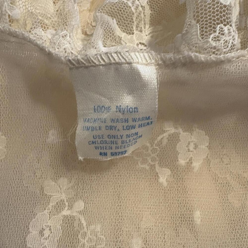 Vintage 1960's Ruffled Ivory Lace Lingerie Top Cami Chiffon - Picture 9 of 9